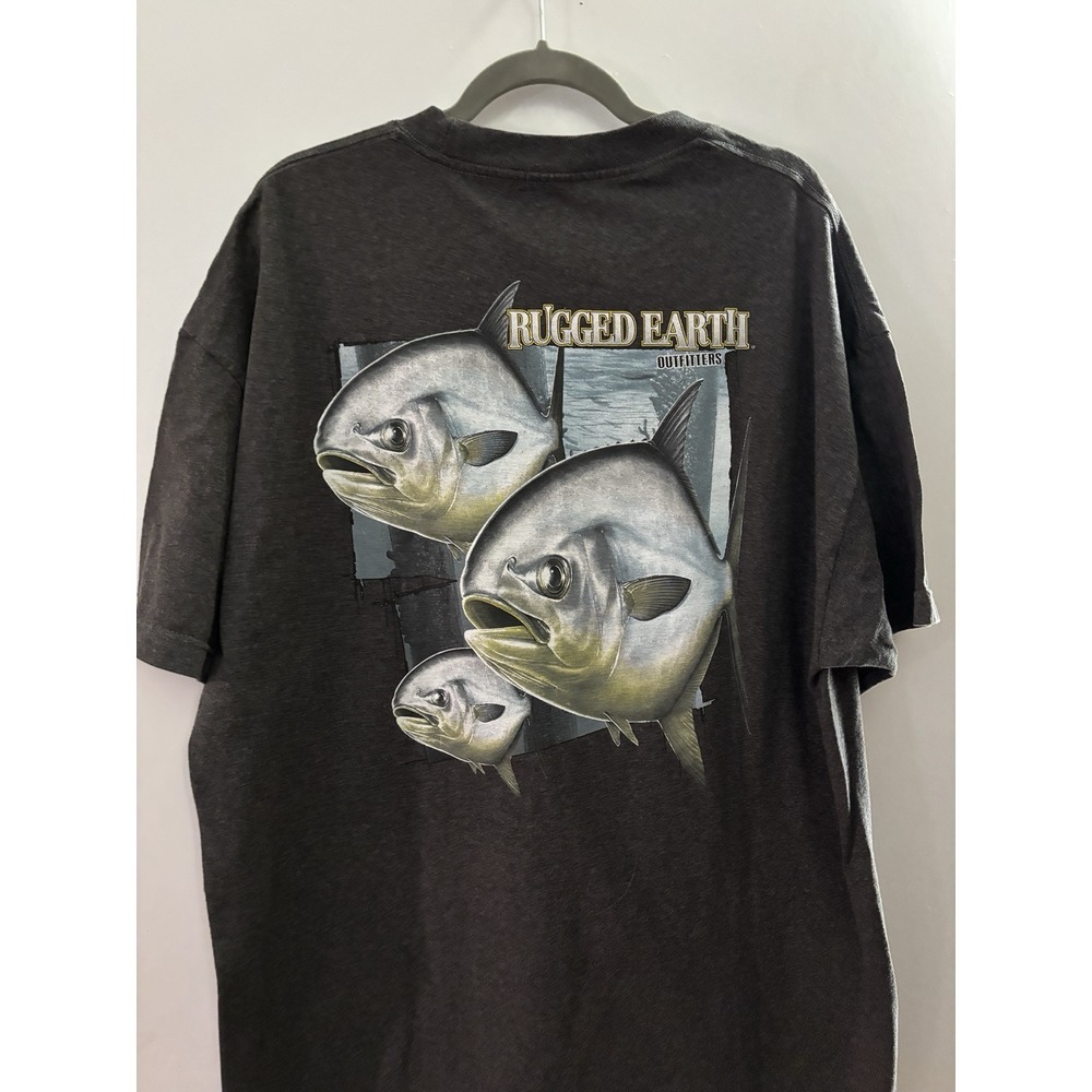 Rugged Earth Outfitters T-Shirt - Fishing Grey 2XL‎